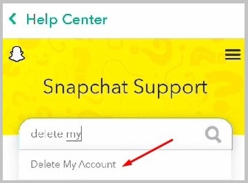 Eliminar cuenta de Snapchat
