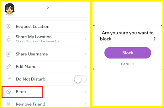 bloquear a alguien en Snapchat 2