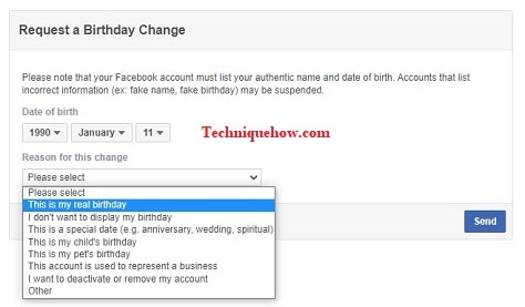 cambiar cumpleaños facebook después del límite