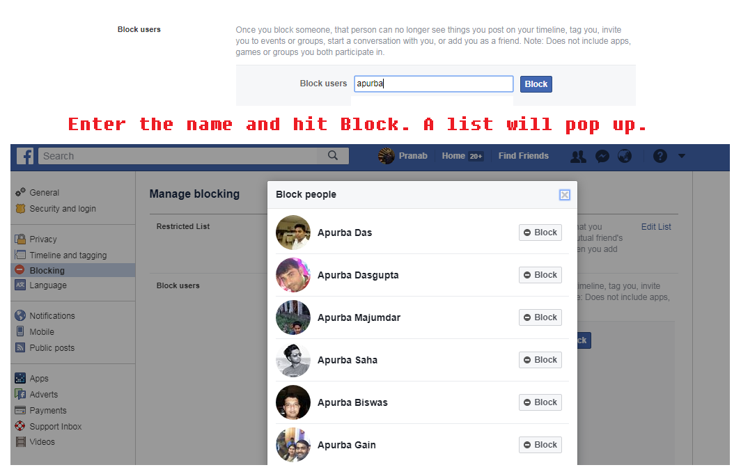 cómo bloquear a alguien en facebook