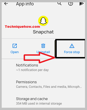 forzar la parada de la aplicación snapchat