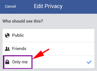 Ocultar la lista de amigos de Facebook en el móvil